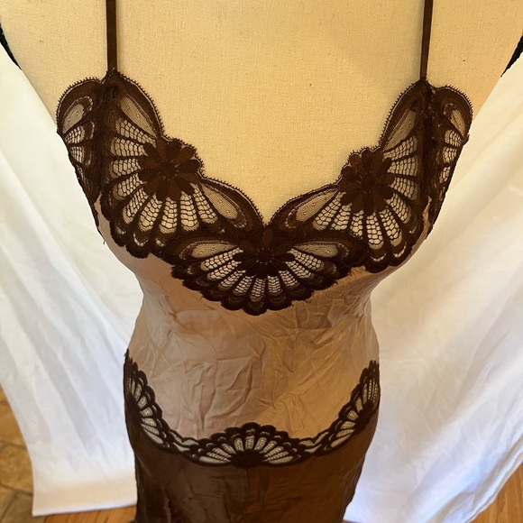 Vintage silk & lace art deco style gown - Picture 12 of 13